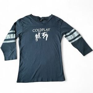 Rare COLDPLAY Twisted Logic Tour 2006 Shirt Top Blue Long Sleeve M MEDIUM Womens